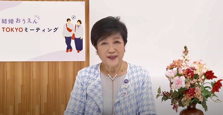 小池百合子東京都知事のビデオメッセージの様子